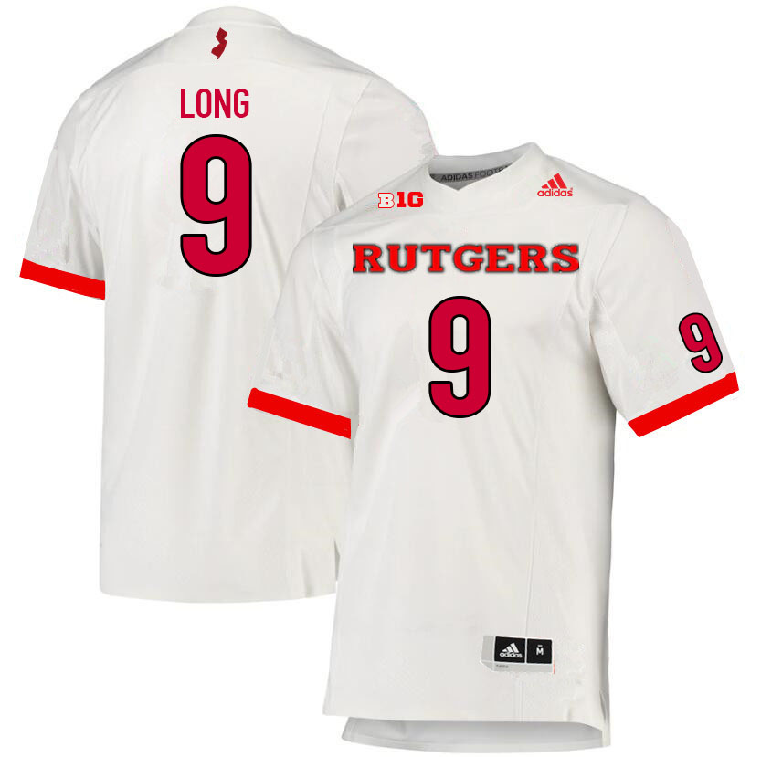 Men #9 Chris Long Rutgers Scarlet Knights College Football Jerseys Sale-White - Click Image to Close
